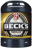2 x Becks Gold Perfect Draft Gold 6 liter Fass