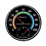 Lantelme 7580 Temperatur und Luftfeuchtemesser Kombigerät - Analog Thermometer und Hygrometer Farbe schwarz